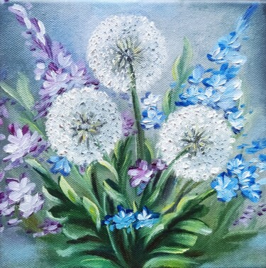 Pintura titulada "Gentle Dandelions" por Nima, Obra de arte original, Oleo