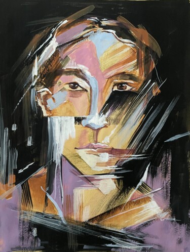 "Brown" başlıklı Tablo Shahrzad Momenzadeh tarafından, Orijinal sanat, Guaş boya