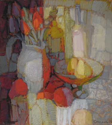 "Grey Red Orange Viv…" başlıklı Tablo Larisa Stekhina tarafından, Orijinal sanat, Pastel