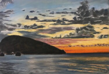 Painting titled "Аю-Даг" by Sergei Sokolov, Original Artwork, Pastel