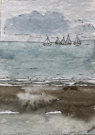 "Zwischen Himmel und…" başlıklı Tablo Wiebke Czorniuk tarafından, Orijinal sanat, Suluboya