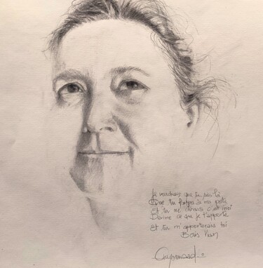 Dessin intitulée "Elo" par Roland Guyomard, Œuvre d'art originale, Conté