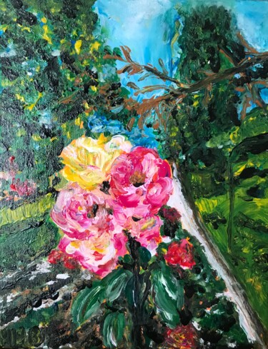 "Rosiers" başlıklı Tablo Maria Helena De  Macedo  Benier tarafından, Orijinal sanat, Akrilik Ahşap Sedye çerçevesi üzerine m…