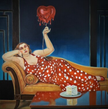 Peinture intitulée "180 grams" par Veronica Ciccarese, Œuvre d'art originale, Huile Monté sur Châssis en bois