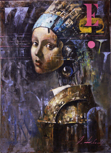 Peinture intitulée "Незнакомка с сережк…" par Dobrodiy Alexandr, Œuvre d'art originale, Huile Monté sur Autre panneau rigide