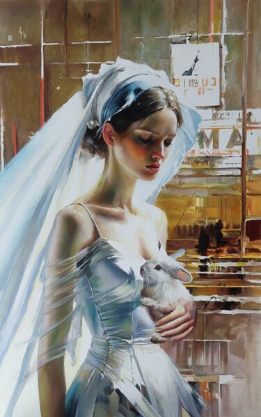 Peinture intitulée "Stay with me for a…" par Simona Zecca, Œuvre d'art originale, Huile