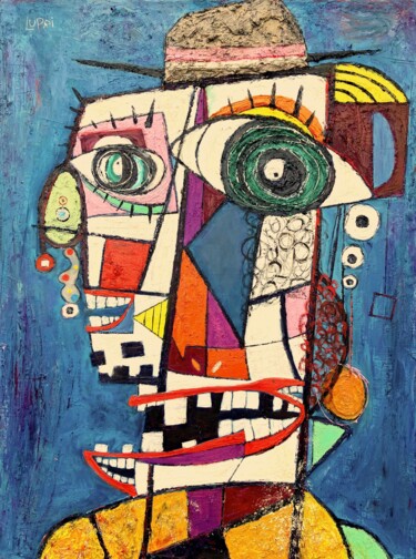 Peinture intitulée "Laphroaig Cat Cool" par Matthias Lupri, Œuvre d'art originale, Fusain Monté sur Châssis en bois