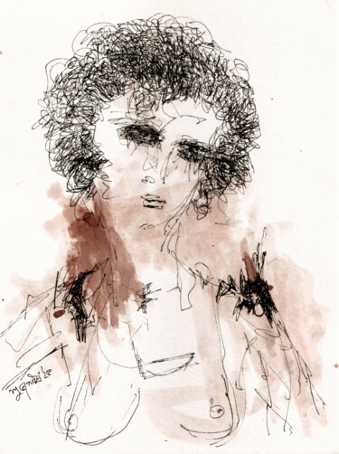 Dessin intitulée "Shadow 10" par Subhashis Ghosh, Œuvre d'art originale, Encre Monté sur Carton