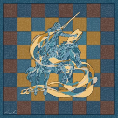 Painting titled "Horse of a Knight" by Arik Tal-Or, Original Artwork, Marker