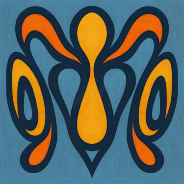 Arts numériques intitulée "Symétrie de l’Éveil" par Yahya Ahssaini, Œuvre d'art originale, Peinture numérique