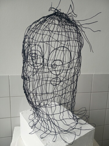 Sculpture intitulée "Hoofd" par Zikel, Œuvre d'art originale, Plâtre