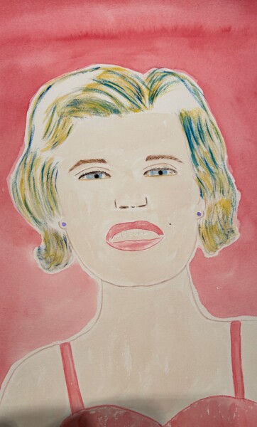 Peinture intitulée "Marylin Monroe" par Lourdes M, Œuvre d'art originale, Aquarelle