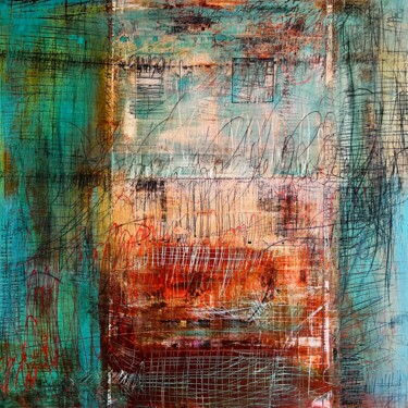 绘画 标题为“Dans la rue” 由Virginie Munch, 原创艺术品, 丙烯 安装在木质担架架上