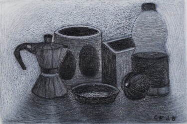 Drawing titled "Oggetti di plastica…" by Francesco Cagnato, Original Artwork, Pastel