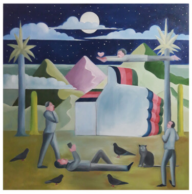 Malerei mit dem Titel "Breath of Graphic -…" von Balucharan Us, Original-Kunstwerk, Öl