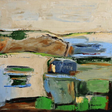 Peinture intitulée "lumiere des collines" par Sophie Dumont, Œuvre d'art originale, Huile Monté sur Châssis en bois