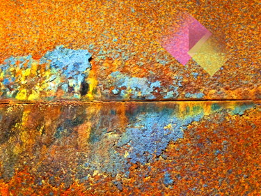 Fotografie mit dem Titel "Farbfelder im Stahl…" von Frank Wichmann (sinnesreiz.art), Original-Kunstwerk, Digitale Fotografie