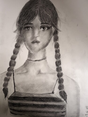 Tekening getiteld "Jenna Ortega portra…" door Serhat Atas, Origineel Kunstwerk, Grafiet