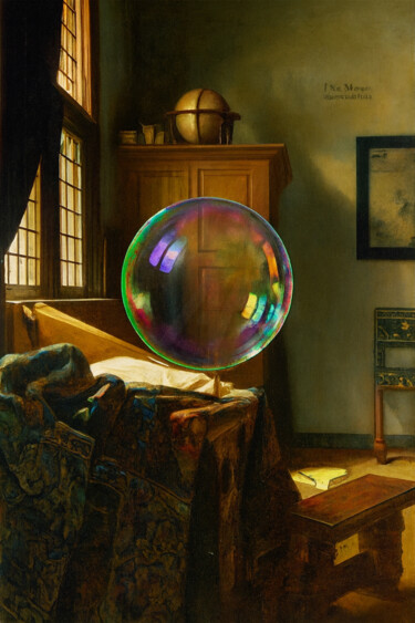 Digitale Kunst mit dem Titel "Soap Planet 2 / Мыл…" von Liudmila Skripkina, Original-Kunstwerk, KI-generiertes Bild