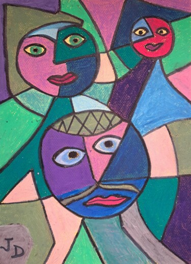 绘画 标题为“"   Les   Anguleux…” 由Jacques Desvaux (JD), 原创艺术品, 粉彩