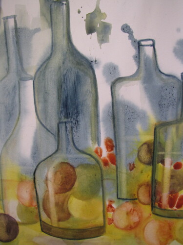 Картина под названием "Gourmandises pour l…" - Hoxygene, Подлинное произведение искусства, Акварель Установлен на Деревянная…