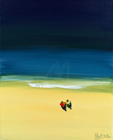 绘画 标题为“Lonely Beach - III” 由Natalia Nosek (NATXA), 原创艺术品, 丙烯 安装在木质担架架上