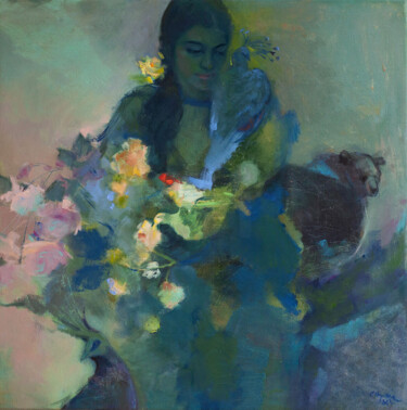 "Their feathers are…" başlıklı Tablo Oksana Shulga tarafından, Orijinal sanat, Petrol Ahşap Sedye çerçevesi üzerine monte ed…