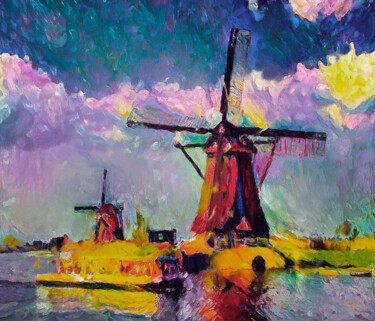 "A Windmill In Amste…" başlıklı Dijital Sanat Van Evan Fuller tarafından, Orijinal sanat, Dijital Resim