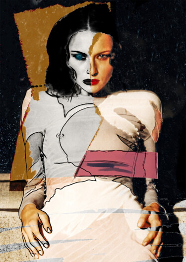 Коллажи под названием "Fearless-Melania Tr…" - Alexandre Ale De Basseville, Подлинное произведение искусства, Коллажи