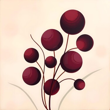 "Surreal Red Floral…" başlıklı Dijital Sanat Agnieszka Dybowska tarafından, Orijinal sanat, AI tarafından oluşturulan görüntü