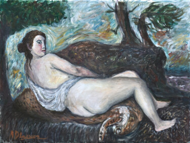 "La Femme Sauvage" başlıklı Tablo Alexandre David Lejuez tarafından, Orijinal sanat, Akrilik Ahşap Sedye çerçevesi üzerine m…