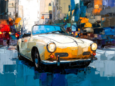 Arts numériques intitulée "Impasto car" par Thomas Thomopoulos, Œuvre d'art originale, Image générée par l'IA