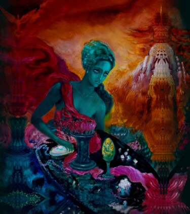 "Зелёная статуэтка" başlıklı Dijital Sanat Varu Kadis tarafından, Orijinal sanat, Dijital Resim