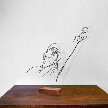 Skulptur mit dem Titel "Jannik Sinner "Matc…" von Giancarlo Morandi, Original-Kunstwerk, Draht