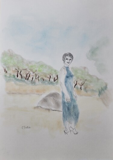 Tekening getiteld "Sous le vent de Pro…" door Florence Trottoli, Origineel Kunstwerk, Grafiet