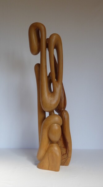 Skulptur mit dem Titel "Tutto Il Peso Del M…" von Ester Christen, Original-Kunstwerk, Holz