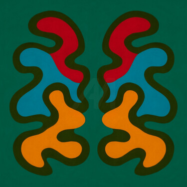 Arts numériques intitulée "Ondes Jumelles" par Yahya Ahssaini, Œuvre d'art originale, Peinture numérique