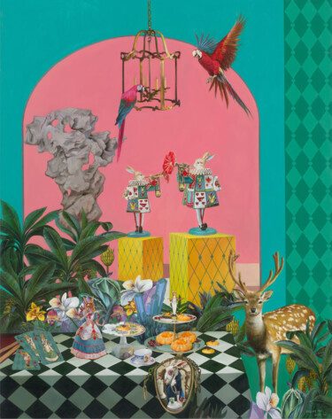 "爱丽丝的下午茶" başlıklı Tablo 黄 海 tarafından, Orijinal sanat, Petrol