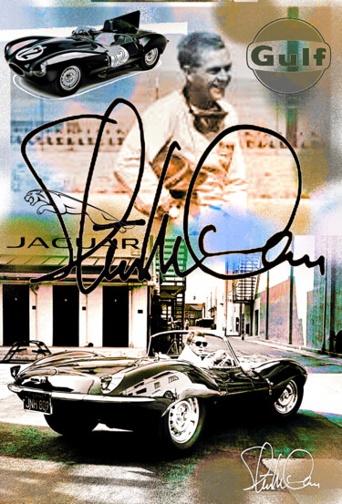 Digitale Kunst mit dem Titel "Steve-mac-queen-jag…" von Gaudi .C, Original-Kunstwerk, 2D digitale Arbeit