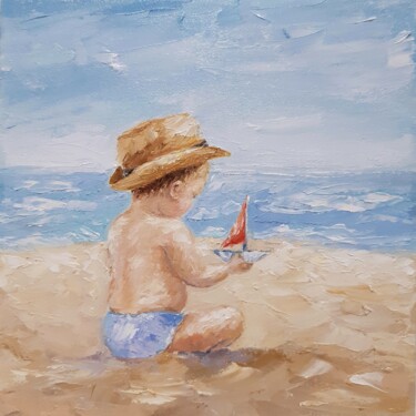 Картина под названием "A boat, baby at sea…" - Ирина Прокофьева, Подлинное произведение искусства, Масло Установлен на artwo…