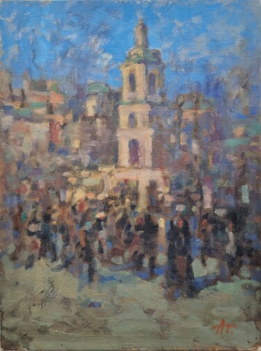 Картина под названием "После воскресной сл…" - Анатолий Гончаренко, Подлинное произведение искусства, Масло Установлен на ка…