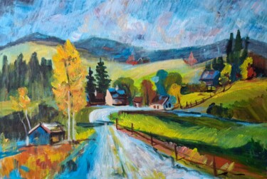 Картина под названием "Landscape 25-59" - Tatyana Pavlenko, Подлинное произведение искусства, Акрил Установлен на Деревянная…