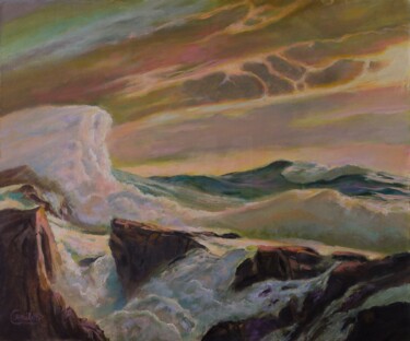 Картина под названием "Mare aperto" - Antonio Camiletti, Подлинное произведение искусства, Масло Установлен на Другая жестка…