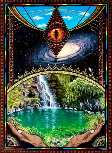 "Portail des Éons" başlıklı Tablo Océane Gachet tarafından, Orijinal sanat, Akrilik Ahşap Sedye çerçevesi üzerine monte edil…