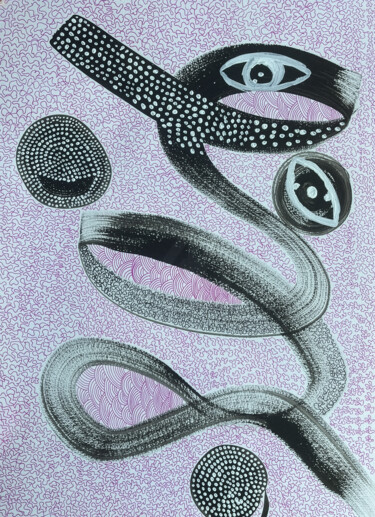 "Abstract Flow Eyes…" başlıklı Resim Irina Lee tarafından, Orijinal sanat, Jel kalem