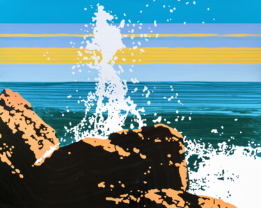 Картина под названием "Lentas II" - Markus Honerla, Подлинное произведение искусства, лак Установлен на Деревянная рама для…