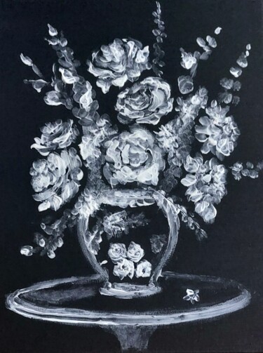 Painting titled "Still life of a vas…" by Nadya Vi, Original Artwork, Tempera