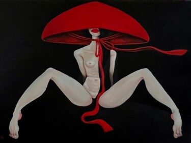 Nude in a red hat.