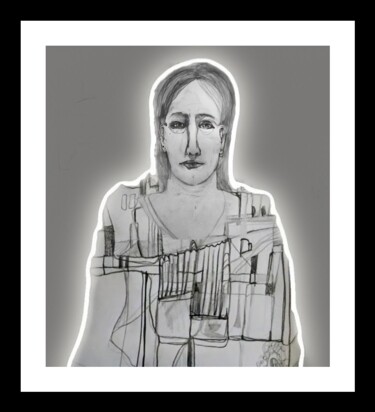 Druckgrafik mit dem Titel "Mary" von Luke Jackson, Original-Kunstwerk, Bleistift