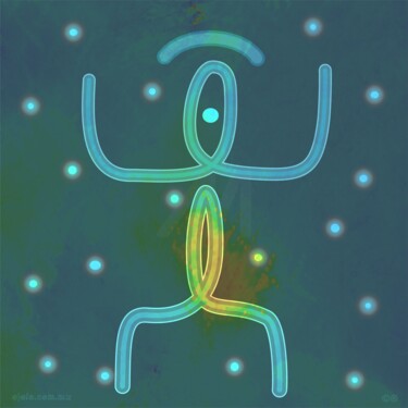 Arte digital titulada "noche azul vi-gital…" por Ojolo, Obra de arte original, Pintura Digital